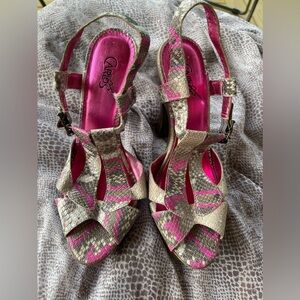 Carlos Santana pink snake heels size 8